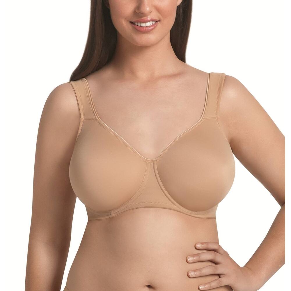 Rosa Faia Women's 38C Beige Twin Seamless Underwired Bra Comfort Luxury C7-3